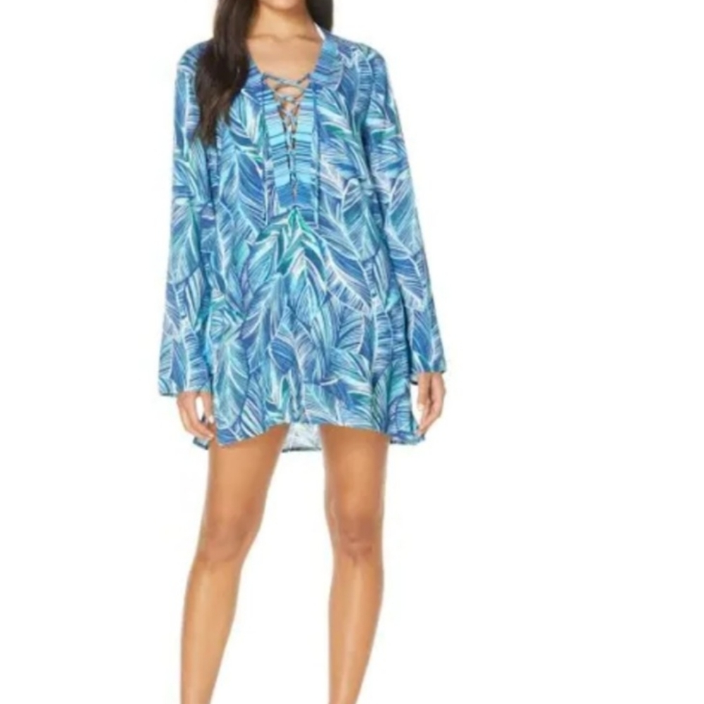 La Blanca Blue Palm Cover up